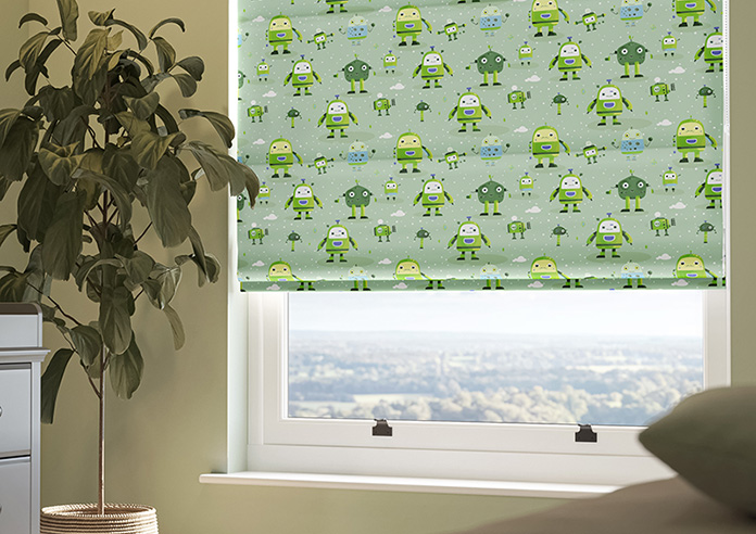 Sparky Squad, Lime Green - Roman Blind - Image 5